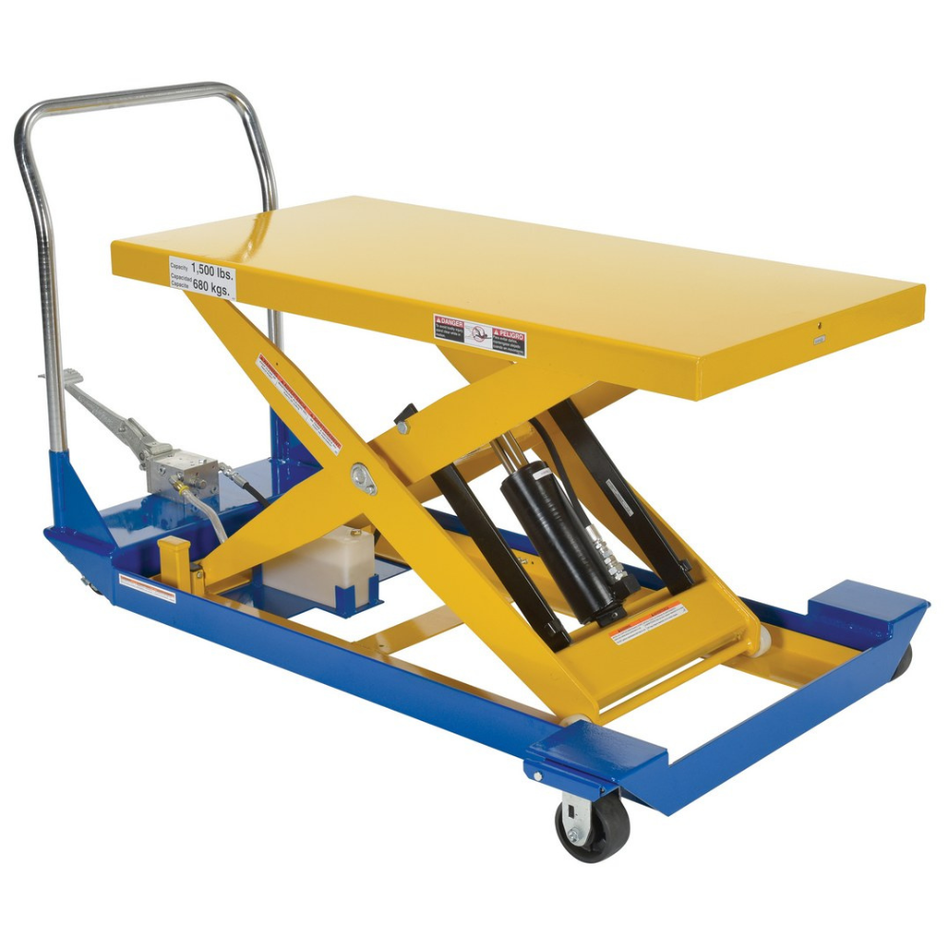 1,500 Lb. Steel Foot Pump Scissor Cart – CART-24-15-M – Vestil