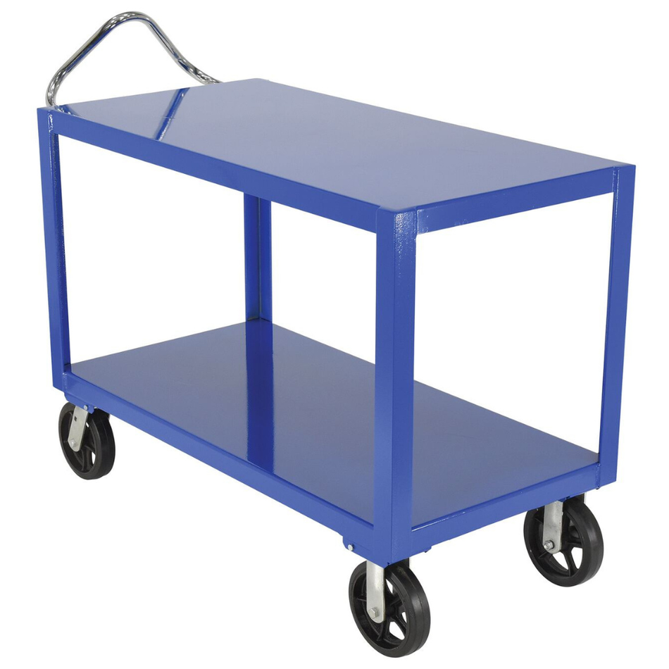 2400 Lb Steel Platform Ergo Handle Cart with Mold-On-Rubber Casters  – DH-MR2-2448 – Vestil