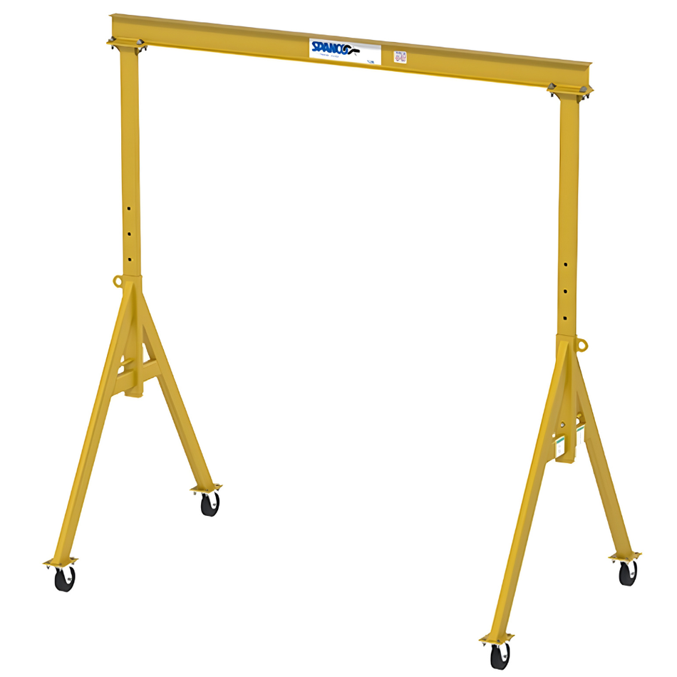 1 ton Steel Gantry Crane, 8'-0" Span, 10'-0" Height Under Beam, Fixed Height