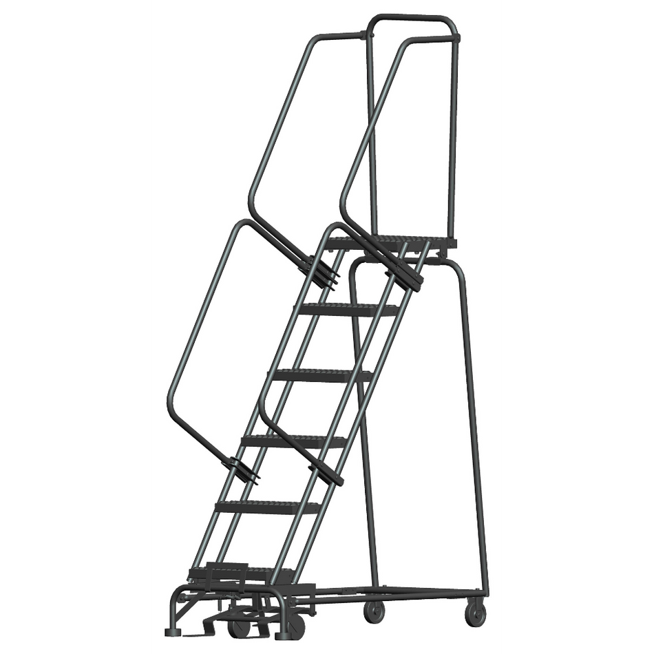 Rolling Ladder - M-2000 Series - 6 Step, Handrails - Ballymore