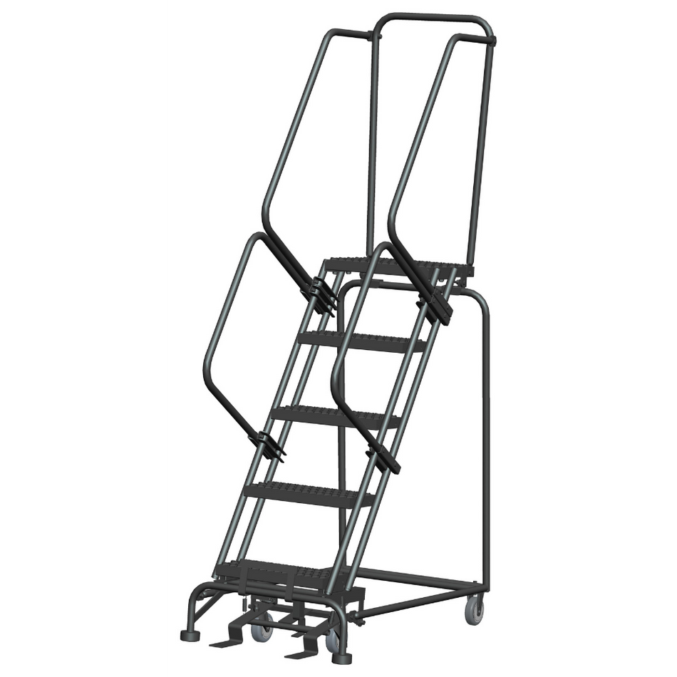 Rolling Ladder - M-2000 Series - 5 Step, Handrails - Ballymore