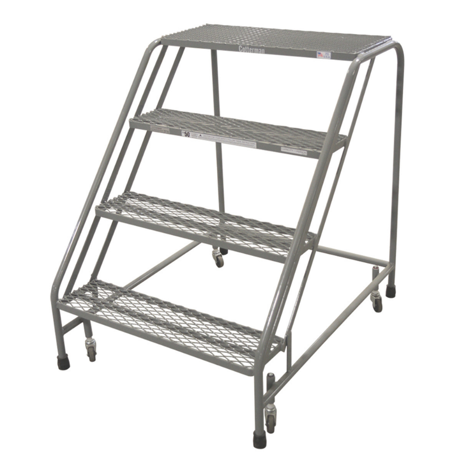 Rolling Ladder - Series 1200 - 4 Step, No Handrails - Cotterman