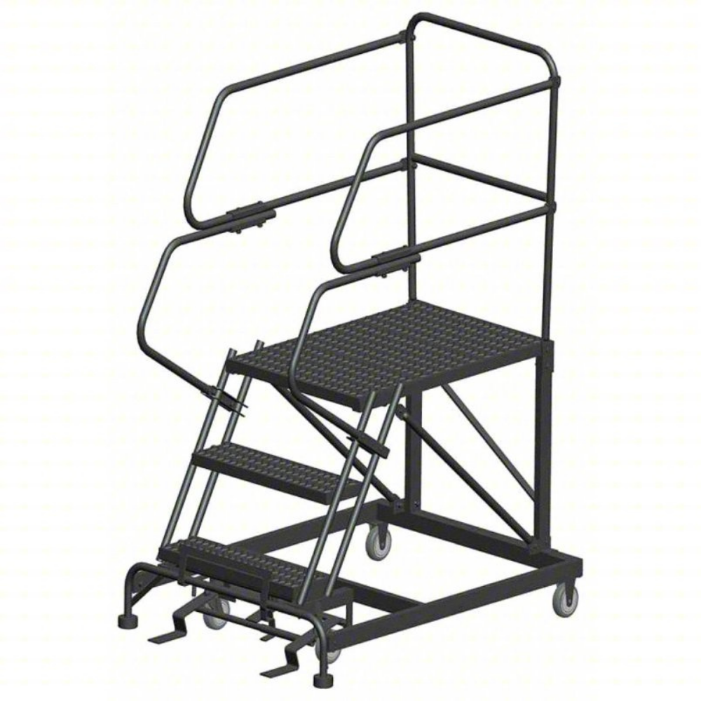 Three Side Railing Work Platform Mobile Work Platform - Heavy Duty - 3 Step, Handrails - Ballymore ...