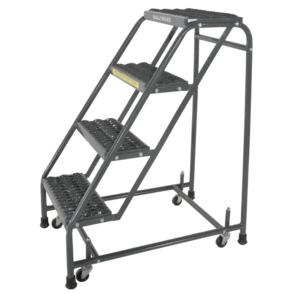 Spring Loaded Caster Ladder - 4 Step, No Handrails - Ballymore