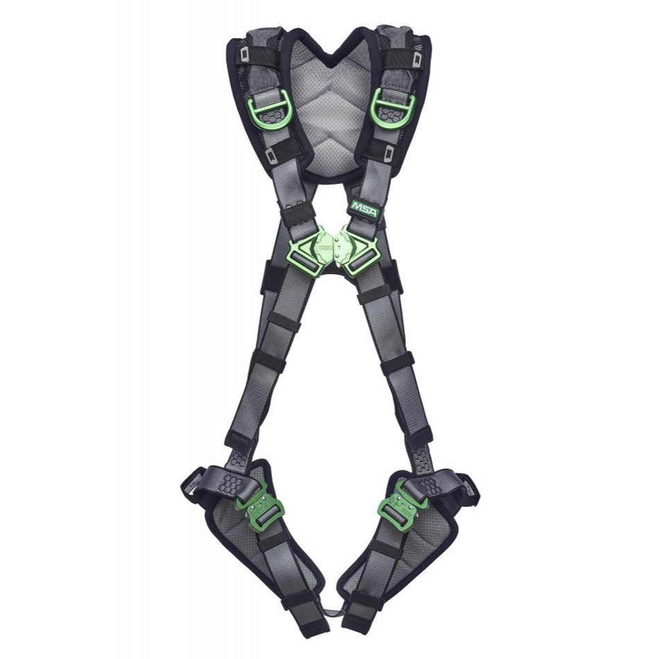 V-FIT Safety Harness - Quick-Connect Leg Straps, Back & Shoulder D-Ring, Shoulder & Leg Padding - MSA