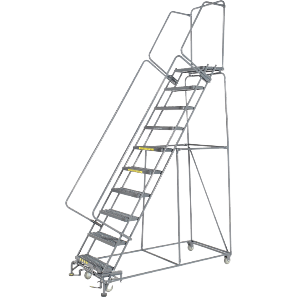Rolling Ladder - M-2000 Series - 10 Step, Handrails - Ballymore