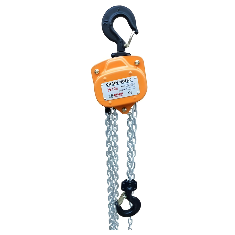 1/2 ton Capacity - Manual Chain Hoist - Galvanized Chain - Bison Lifting