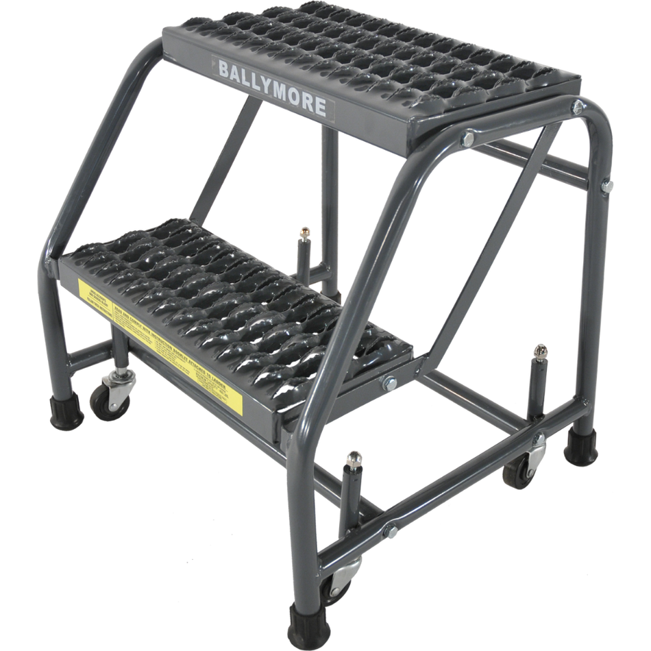 Spring Loaded Caster Ladder - 2 Step, No Handrails - Ballymore