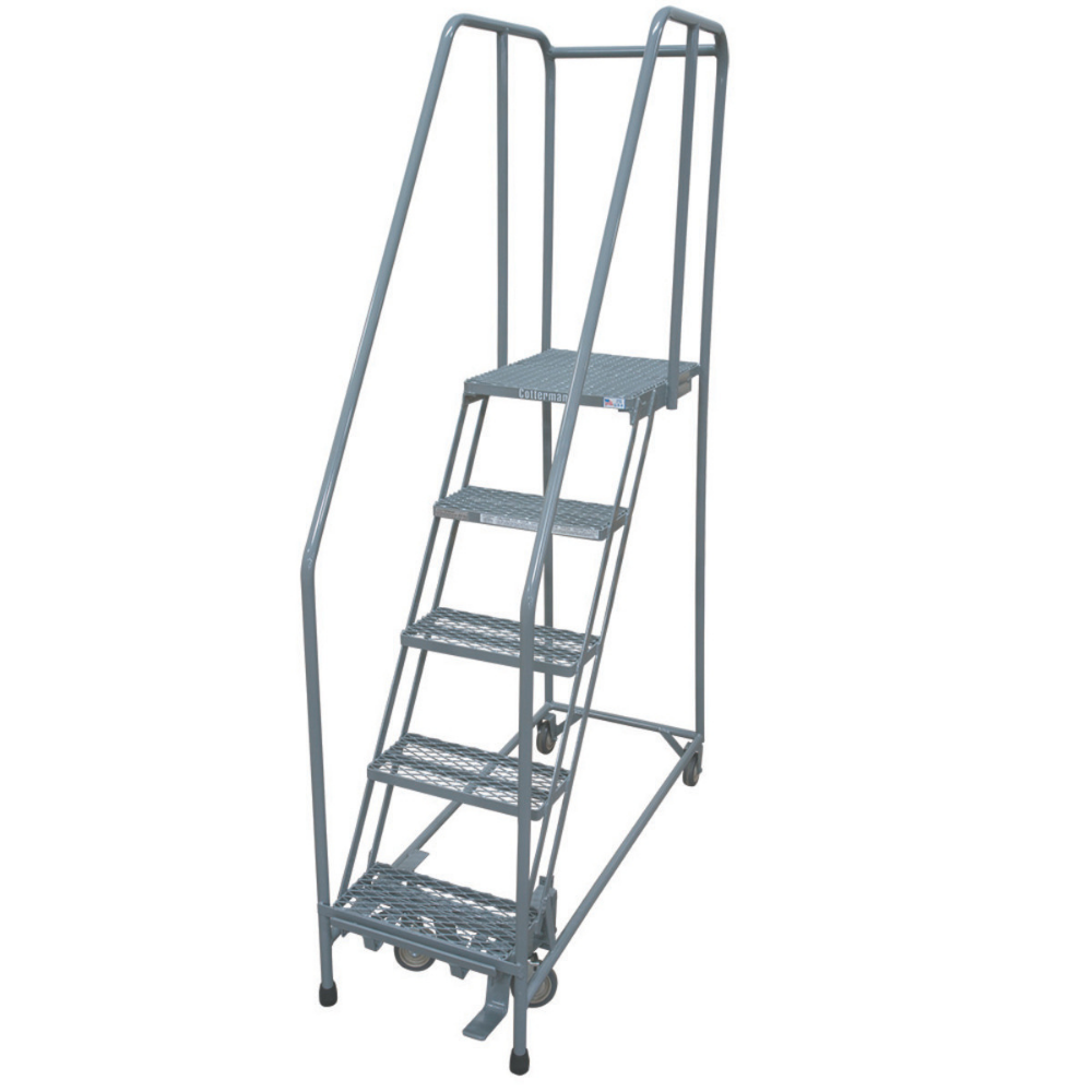 Rolling Ladder - Series 1000 - 5 Step, Handrails - Cotterman ...