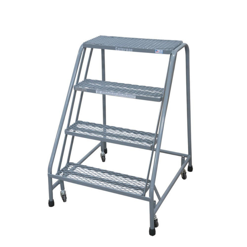 Rolling Ladder - Series 1000 - 4 Step, No Handrails - Cotterman