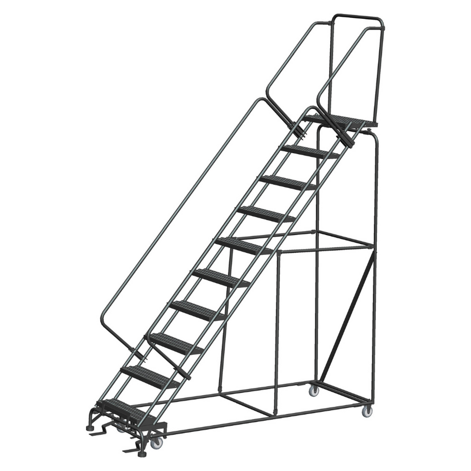 Rolling Ladder - 50° Slope Walk Down - 10 Step, Handrails - Ballymore