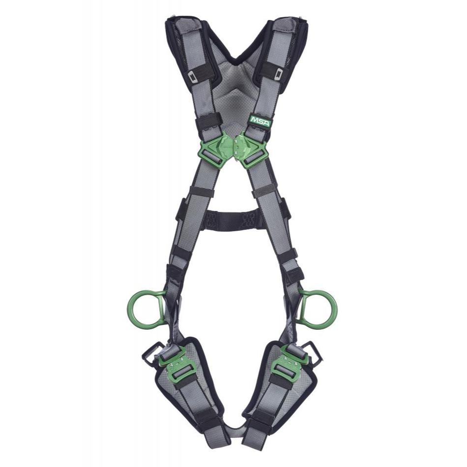 V-FIT Safety Harness - Quick-Connect Leg Straps, Back & Hip D-Ring, Shoulder & Leg Padding - MSA