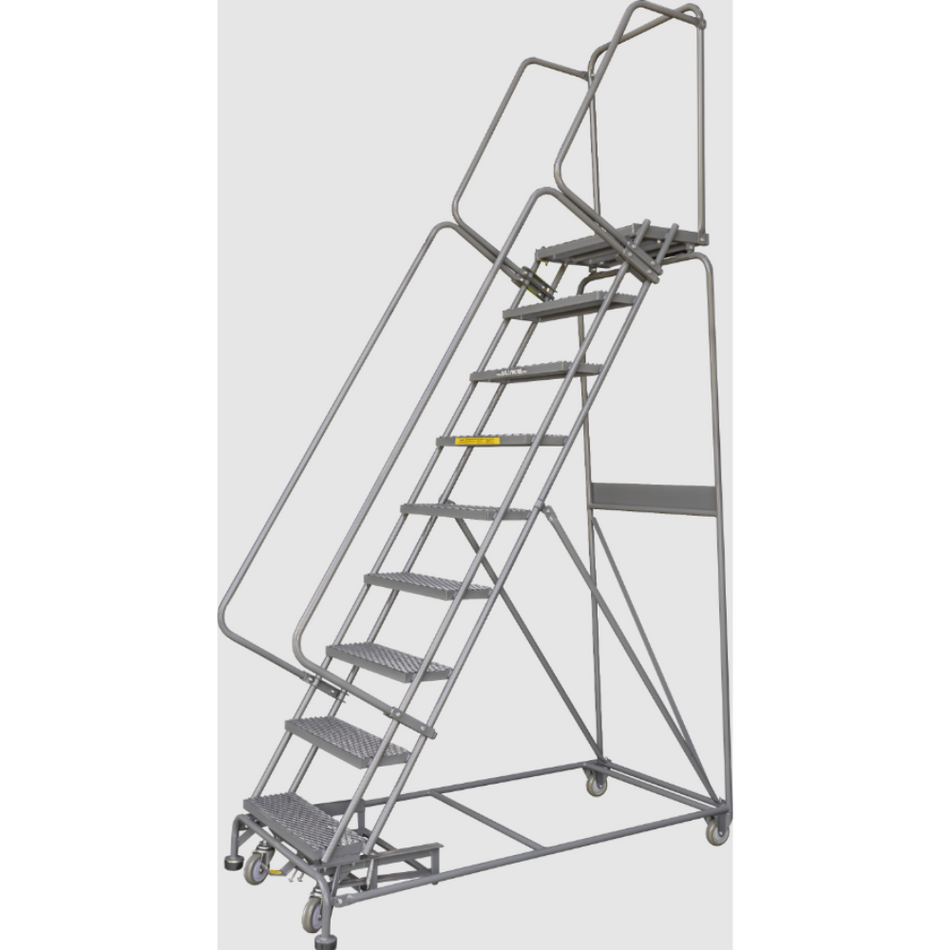 Rolling Ladder - Weight-Actuated - 9 Step, Handrails - Ballymore