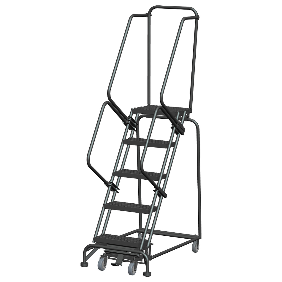 Rolling Ladder - Weight-Actuated - 5 Step, Handrails - Ballymore