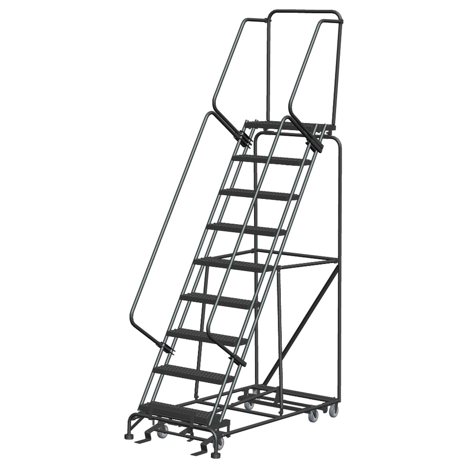 Rolling Ladder - All Direction - 10 Step, Handrails - Ballymore