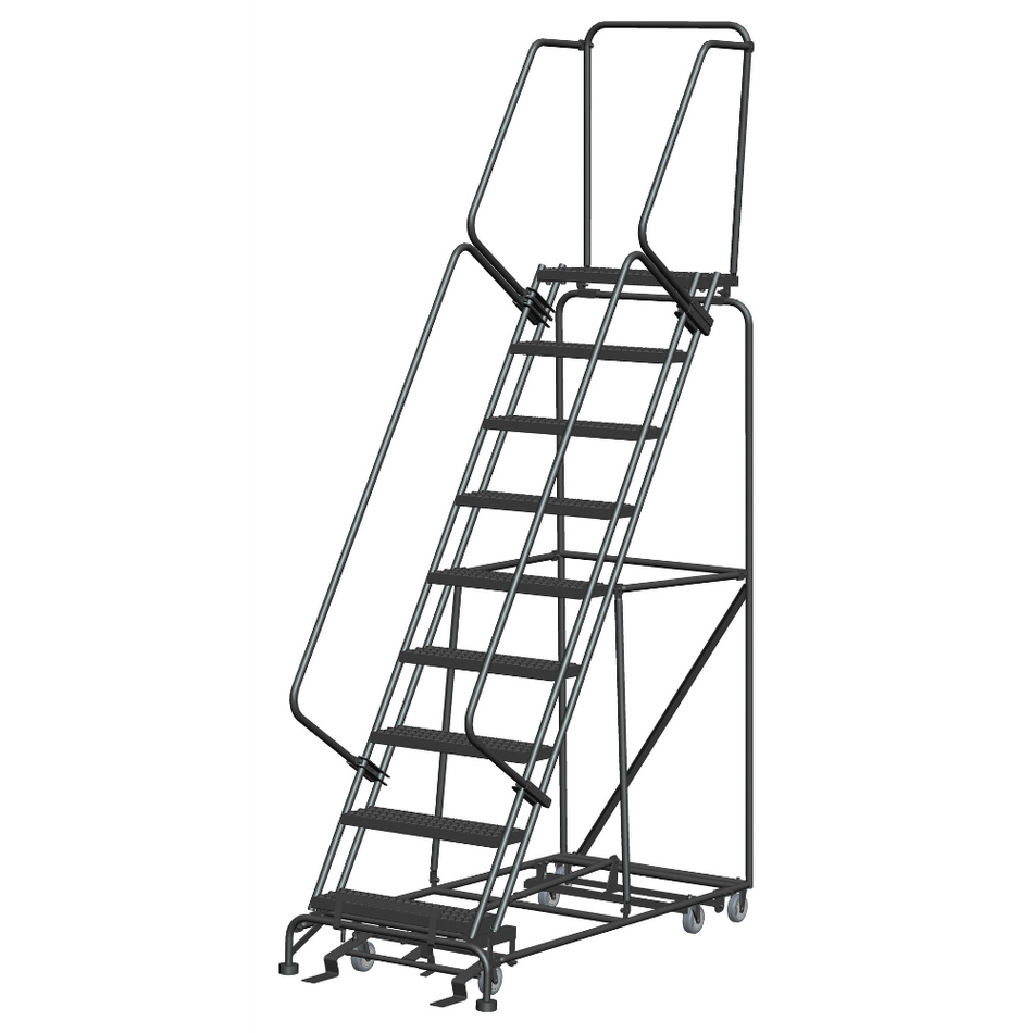 Rolling Ladder - All Direction - 9 Step, Handrails - Ballymore