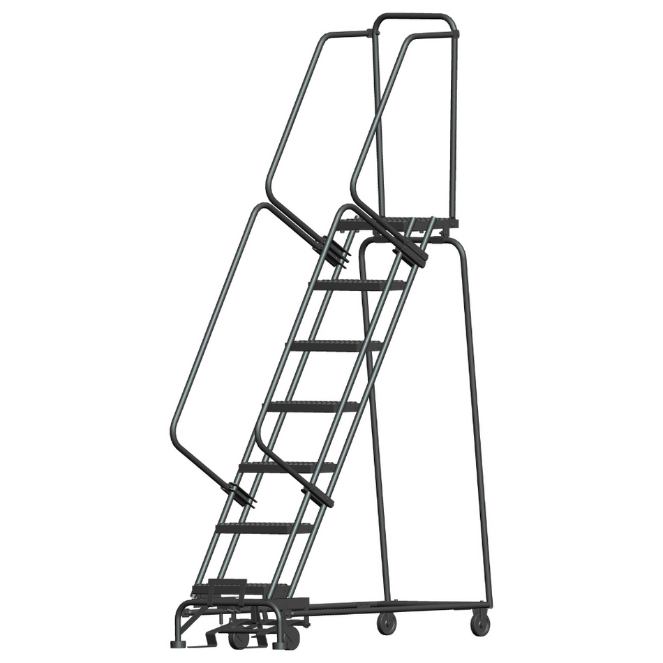 Rolling Ladder - M-2000 Series - 7 Step, Handrails - Ballymore