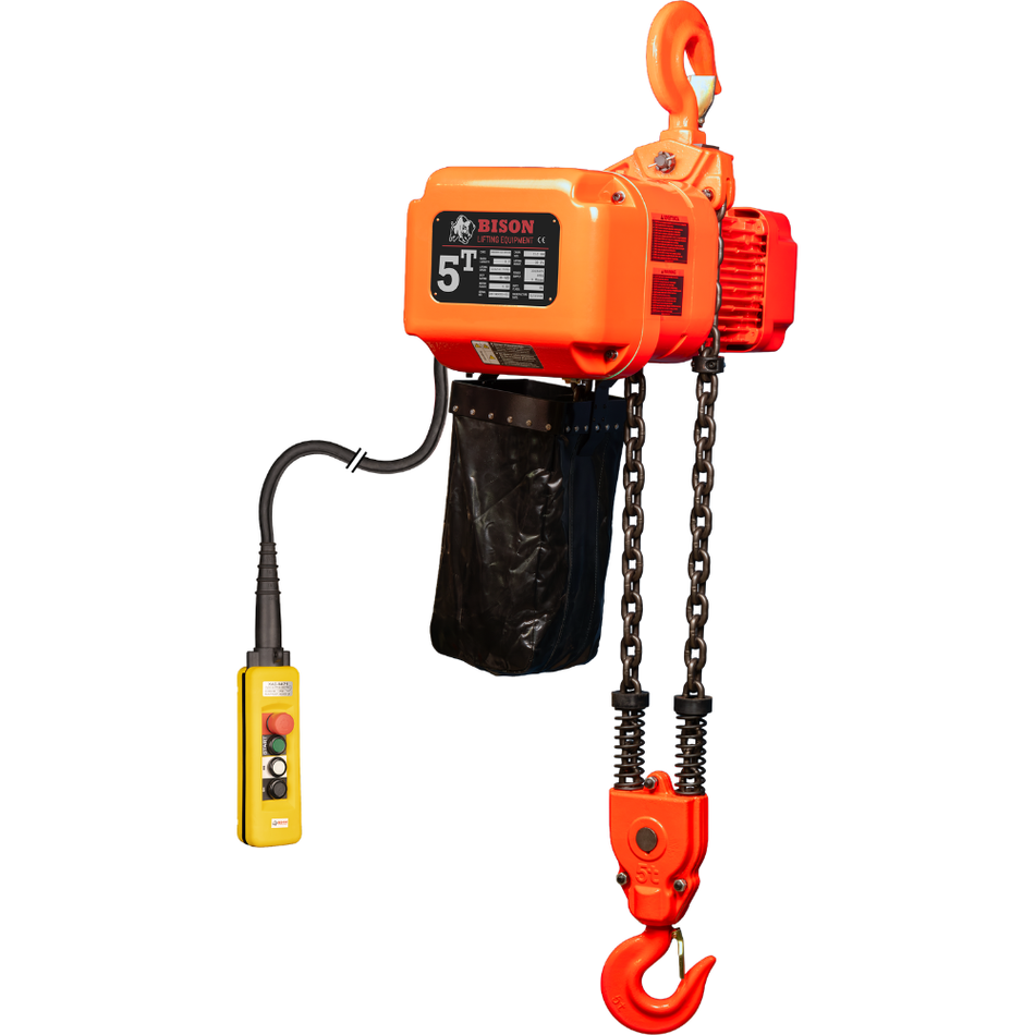 5 ton Electric Chain Hoist - Dual Speed, Three Phase - Bison Lifting