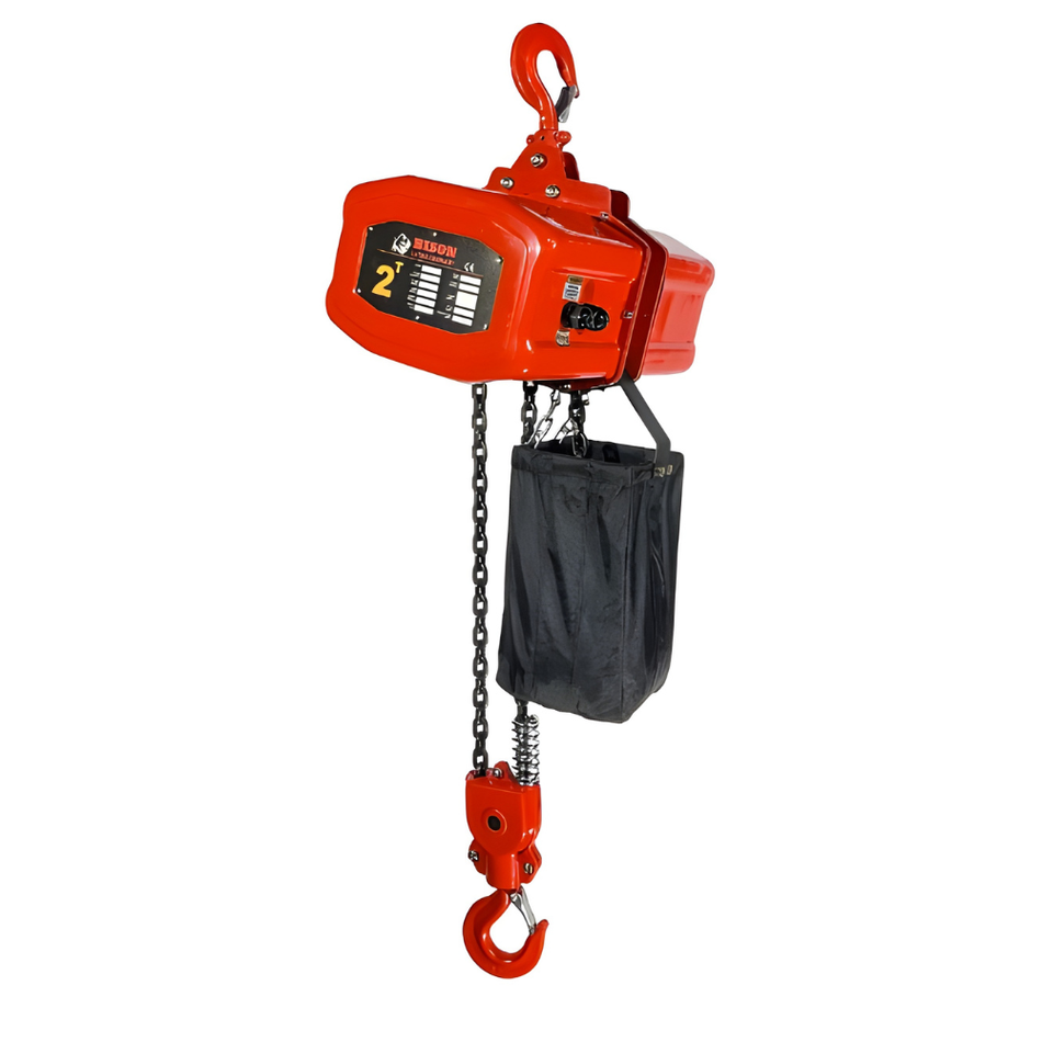 2 ton Electric Chain Hoist - Bison Lifting - Single Speed, Single Phase, 20' Lift