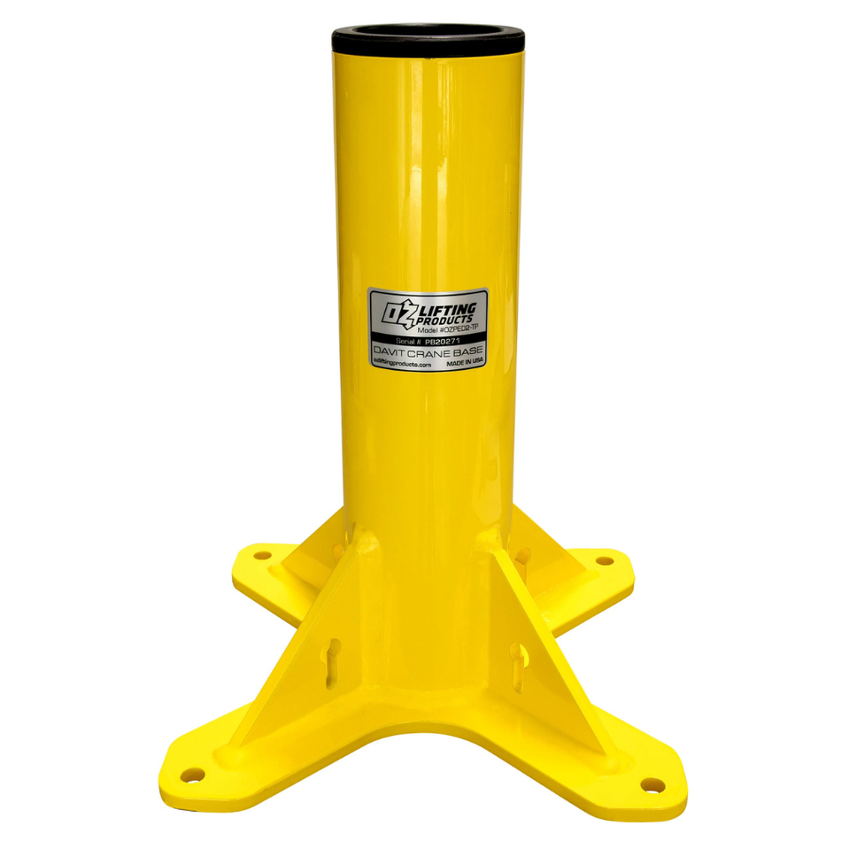 Pedestal Base - Tele-Pro Davit Crane - 500lb Capacity - OZ Lifting