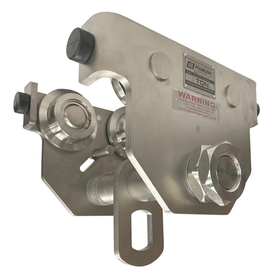 3 ton Push Trolley - Stainless Steel - OZ Lifting