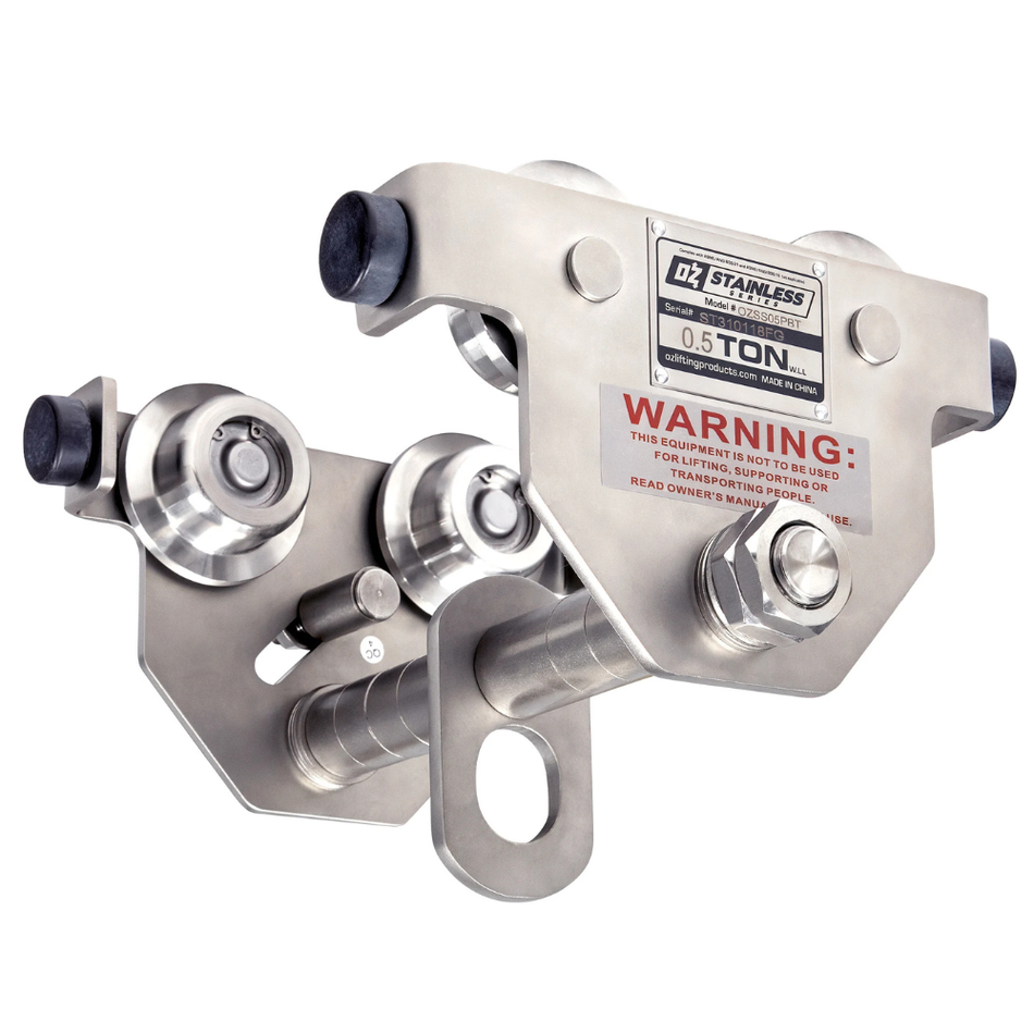 1/2 ton Push Trolley - Stainless Steel - OZ Lifting