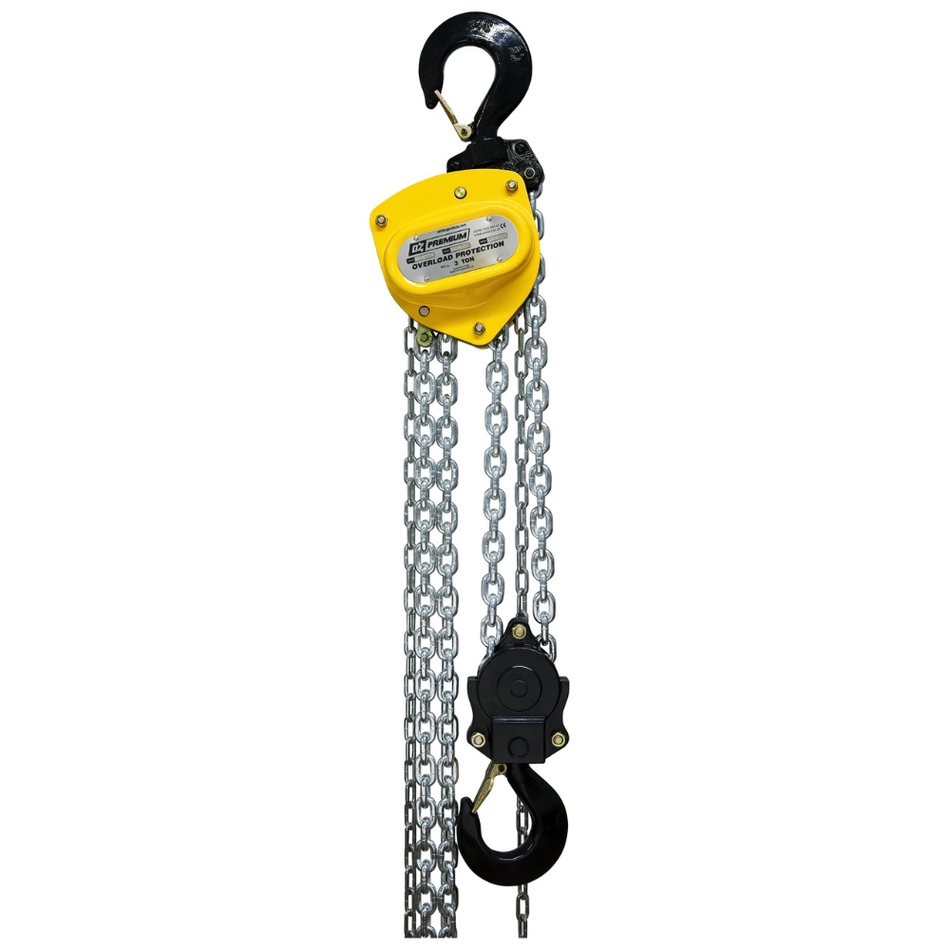 3 T Premium Chain Hoist with 10 ft Lift & Overload Protection - OZ030-10CHOP - OZ Lifting