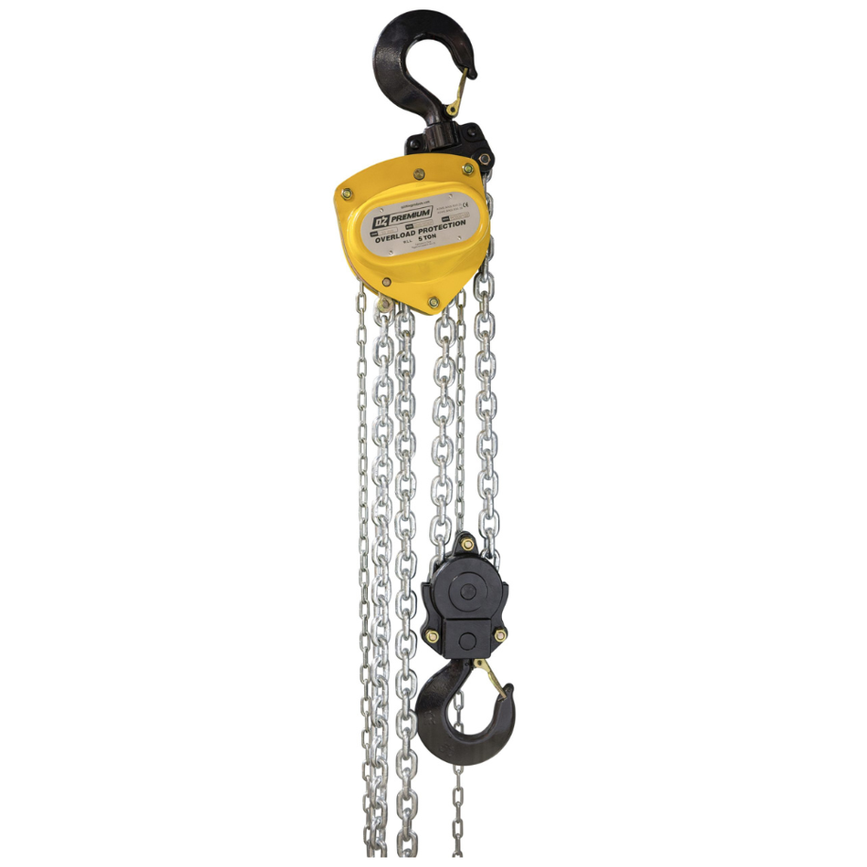 5 T Premium Chain Hoist with 10 ft Lift & Overload Protection - OZ050-10CHOP - OZ Lifting