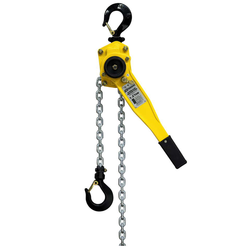 1.5 T Premium Lever Hoist with 10 ft Lift & Overload Protection - OZ150-10LHOP - OZ Lifting
