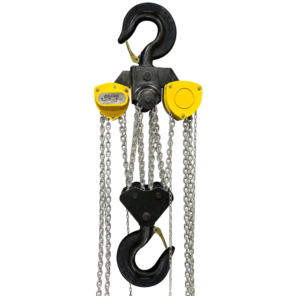 30 T Premium Chain Hoist with 15 ft Lift & Overload Protection - OZ300-15CHOP - OZ Lifting