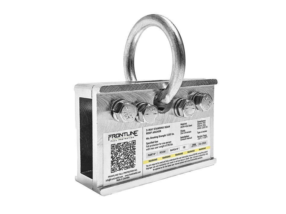 2-Way Standing Seam Roof Anchor - RO2W - Frontline