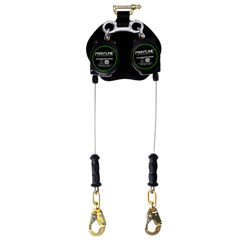 8' Leading Edge Twin Leg Cable SRL with Steel Snap Hook Ends - RPG082SLE - Frontline
