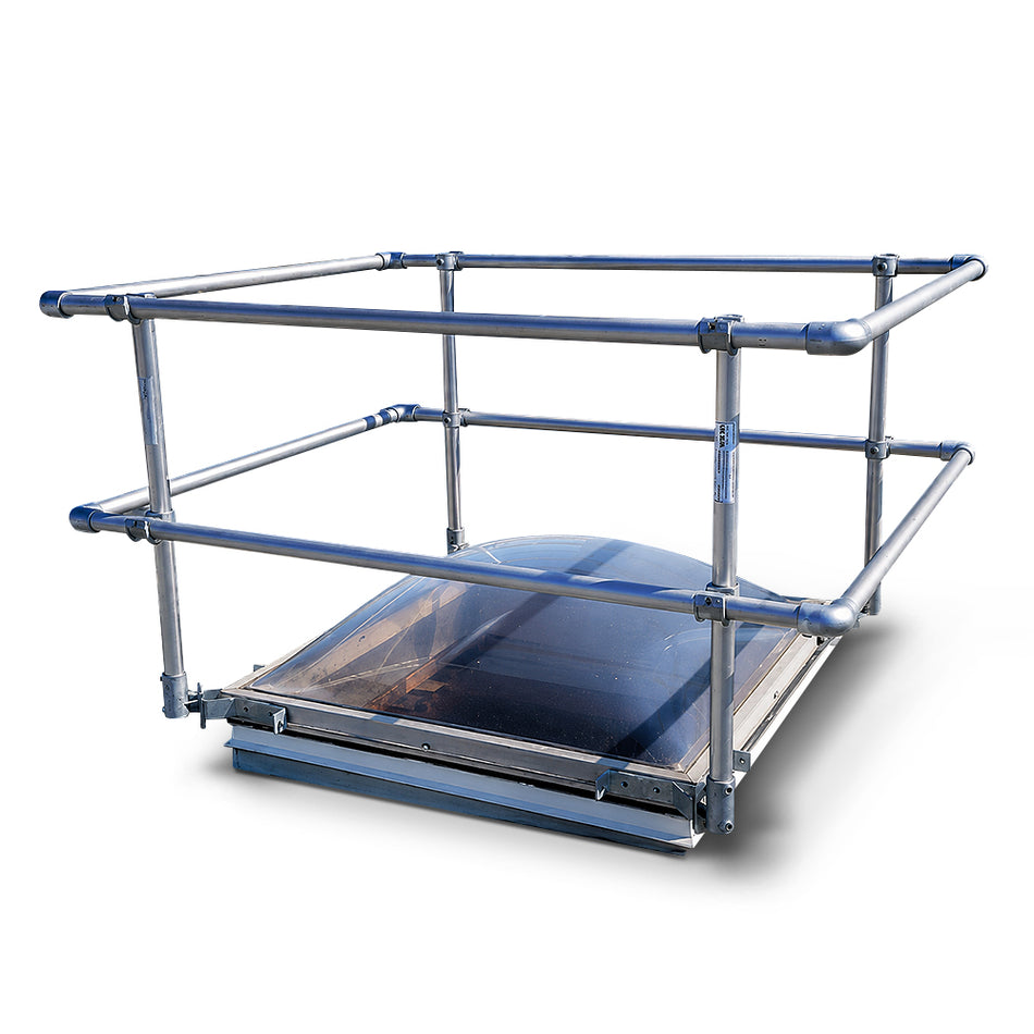 Clamp-On Aluminum Skylight Guardrail Kit for Skylights up to 29" x 29" - Delta Prevention