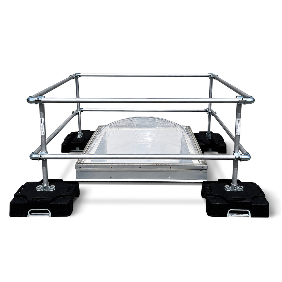 Counterweighted Aluminum Skylight Guardrail Kit for Skylights up to 34" x 55" - Delta Prevention