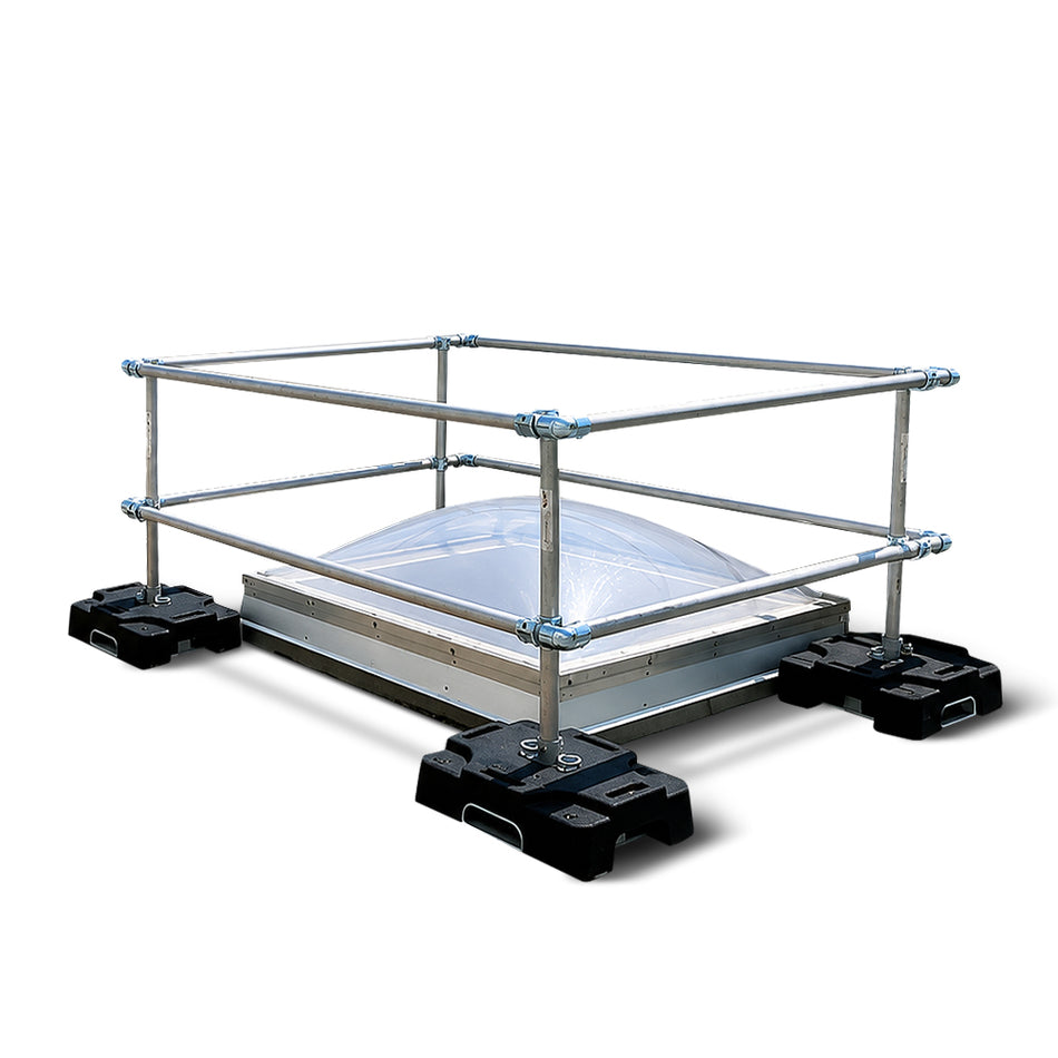 Counterweighted Aluminum Skylight Guardrail Kit for Skylights up to 54" x 75" - Delta Prevention