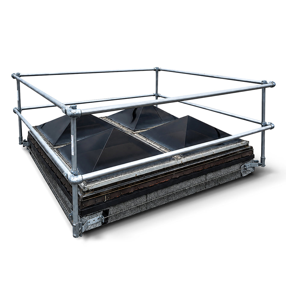 Clamp-On Aluminum Skylight Guardrail Kit for Skylights up to 62" x 62" - Delta Prevention