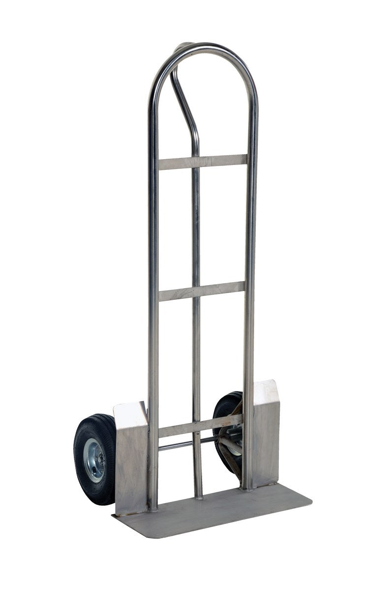 600 Lb. Stainless Steel Heavy Duty P Handle Truck with Pneumatic Wheels – SPHT-500-HD-SS – Vestil