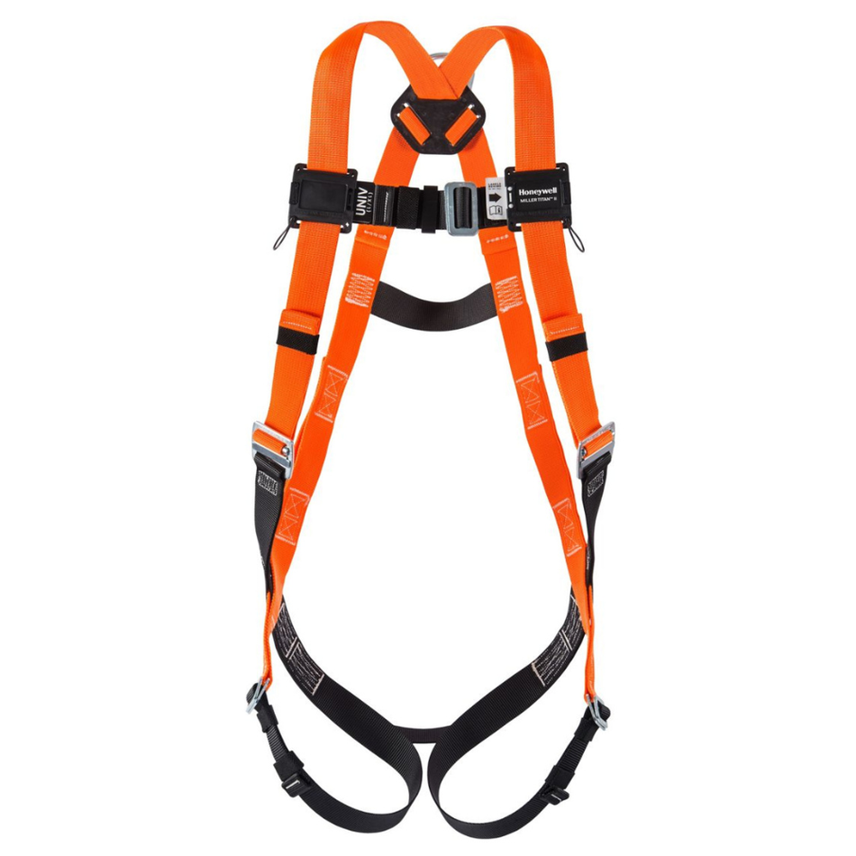 Titan II Non-Stretch Harness - Mating Buckle Legs, Chest - Back D-Ring - Miller