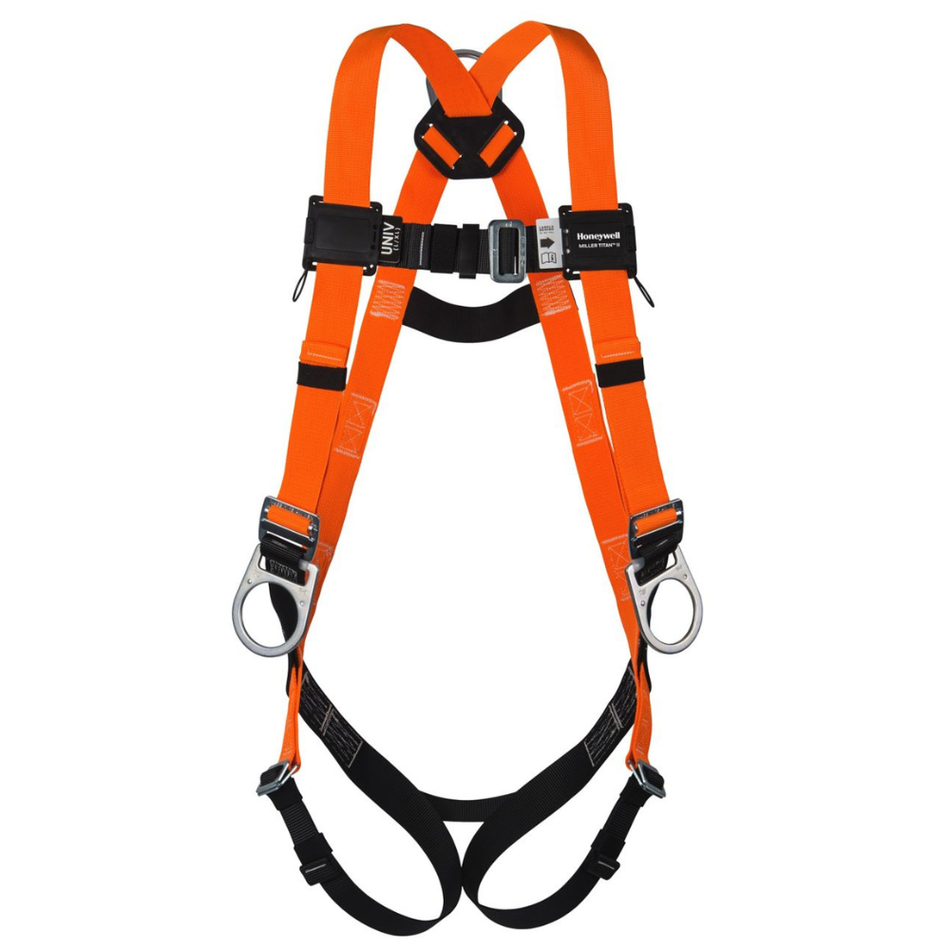 Titan II Non-Stretch Harness - Mating Buckle Legs, Chest - Back & Side D-Rings - Miller