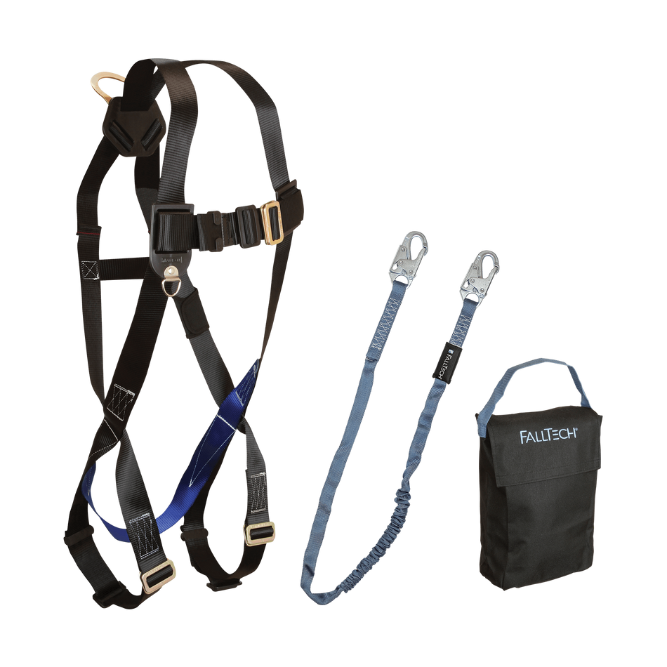 Harness and Lanyard 3-pc Kit with Small Storage Bag – KIT072595P – FallTech