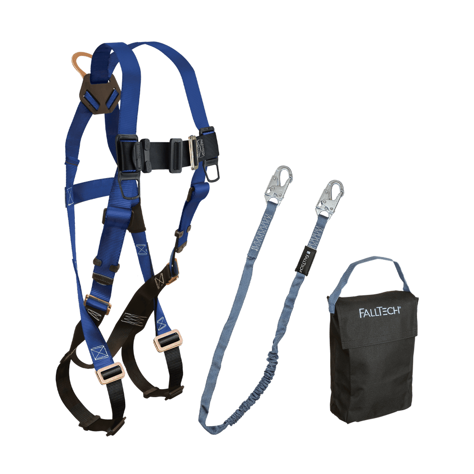 Harness and Lanyard 3-pc Kit with Small Storage Bag – KIT152595P – FallTech