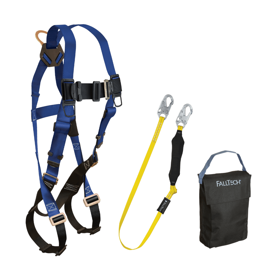 Harness and Lanyard 3-pc Kit with Small Storage Bag – KIT156LT5P – FallTech