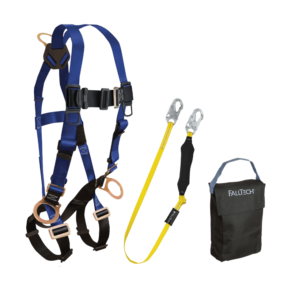 Harness and Lanyard 3-pc Kit with Small Storage Bag – KIT176LT5P – FallTech