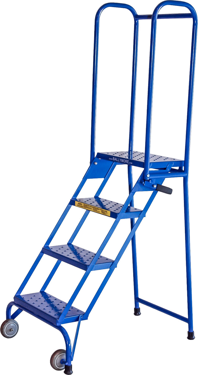Rolling Ladder LockNStock 4 Step, Handrails Ballymore