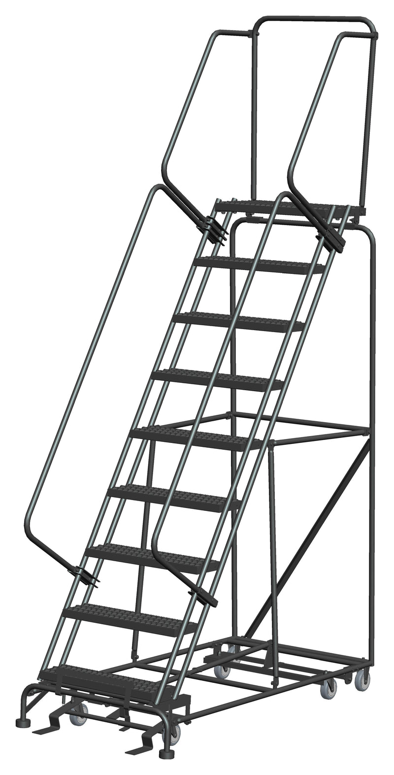 Rolling Ladder - All Direction - 10 Step, Handrails - Ballymore