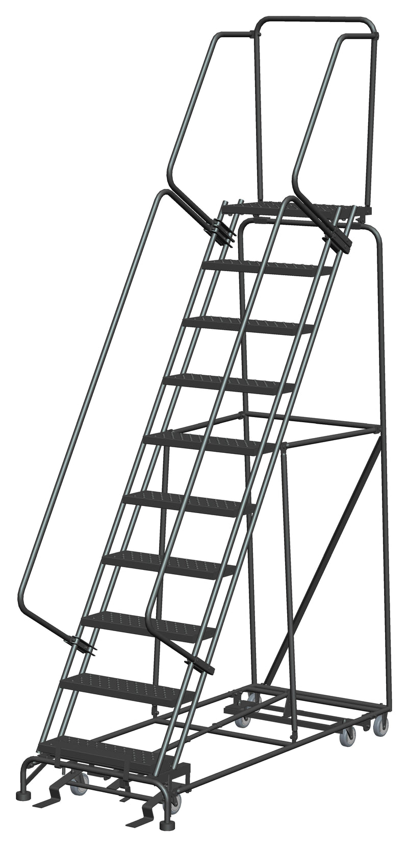 Rolling Ladder - All Direction - 10 Step, Handrails - Ballymore