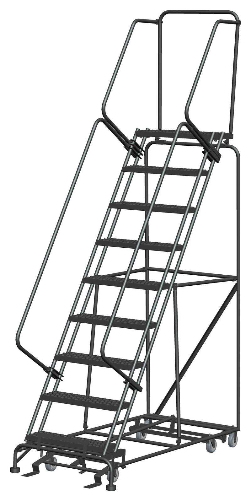 Rolling Ladder - All Direction - 9 Step, Handrails - Ballymore