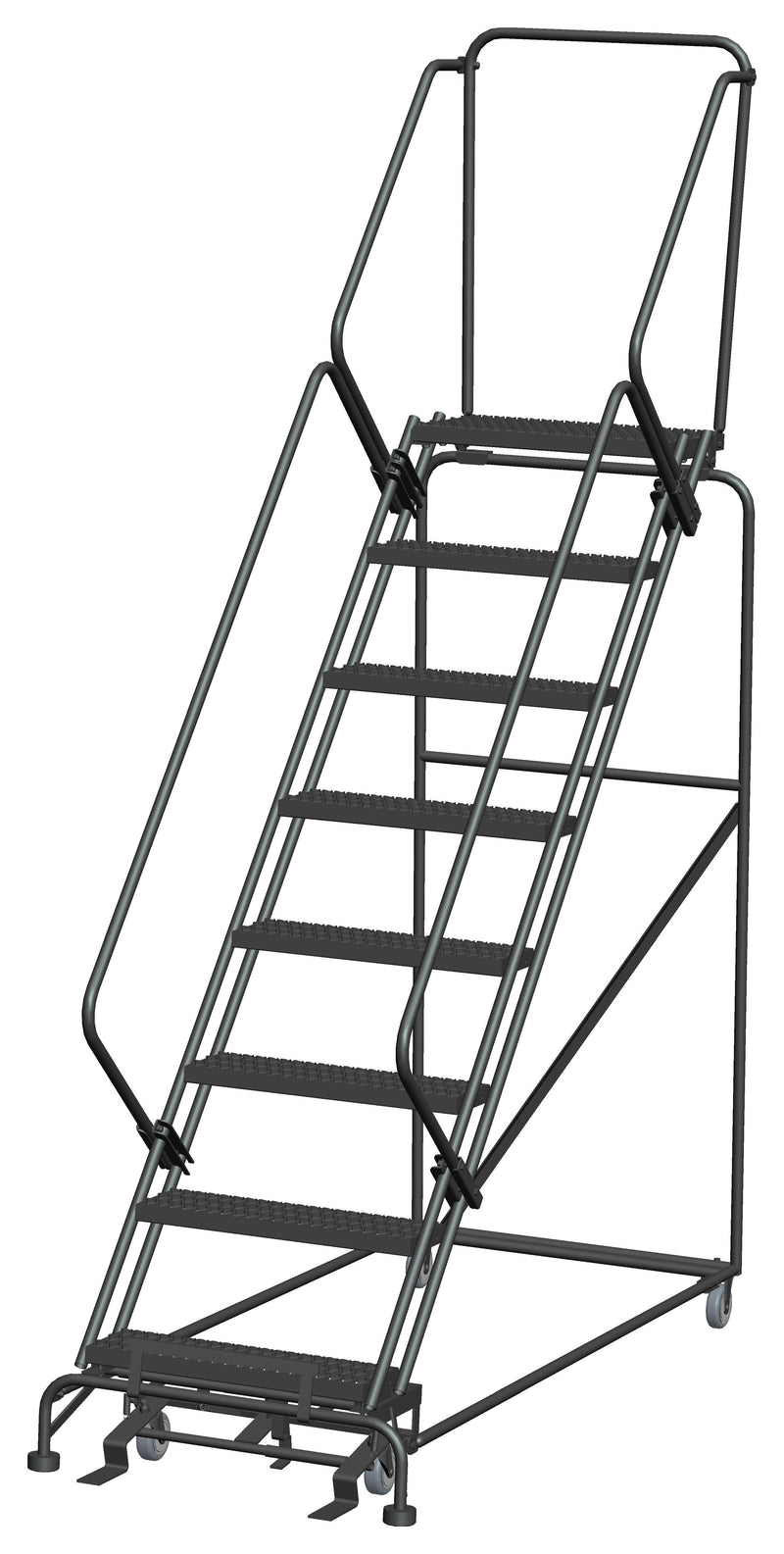 Rolling Ladder - 50° Slope Walk Down - 8 Step, Handrails - Ballymore