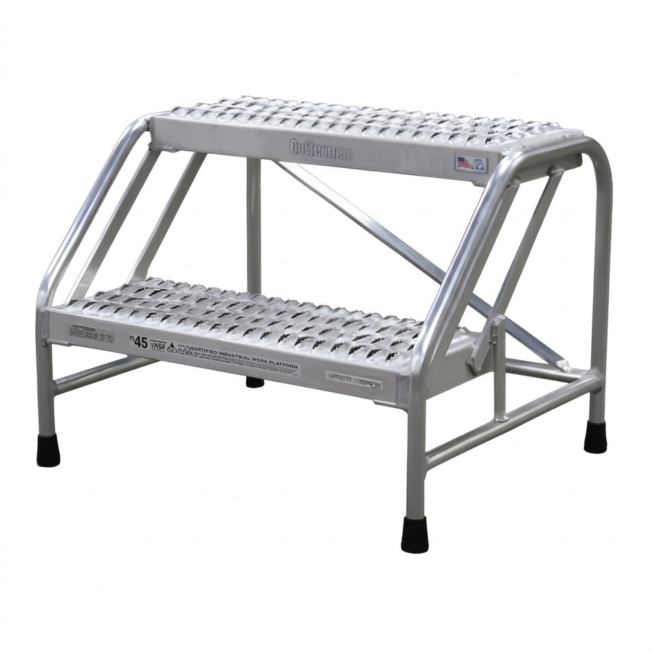 Step Stand - Aluminum, 2 Step - 24" Tread Width - Cotterman