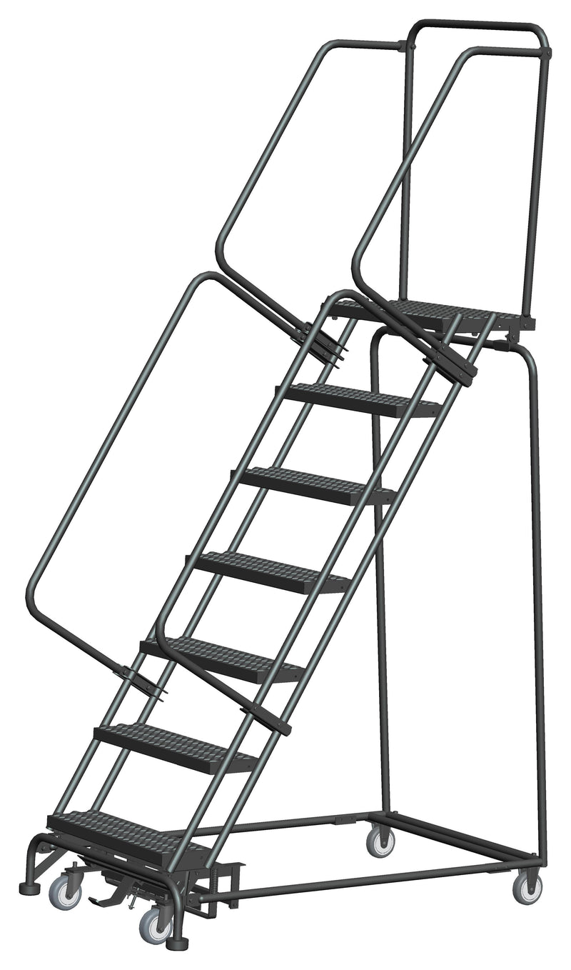 Rolling Ladder - Weight-Actuated - 7 Step, Handrails - Ballymore